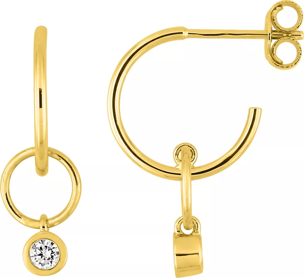 Boucles d'oreilles Demi-créoles Or Chahaida Diamant - Boucles d'oreilles en Or 750 18k - Bijoux en Vogue