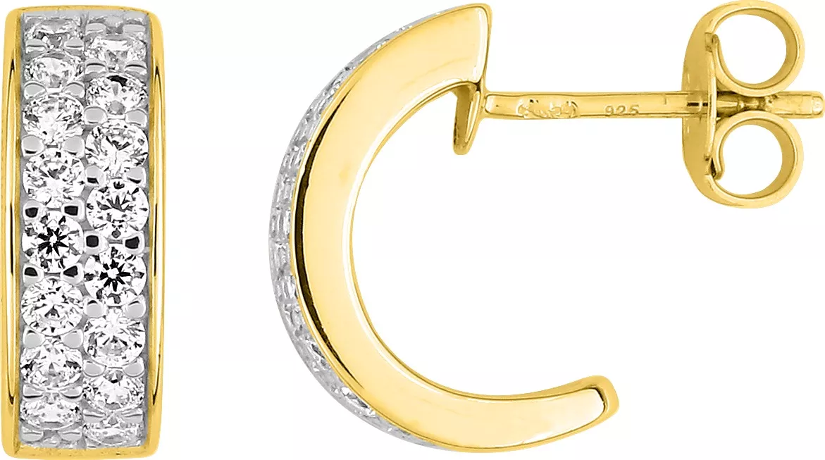 Boucles d'oreilles Demi-créoles Plaqué Or Nodie Zirconium - Boucles d'oreilles en Plaqué or