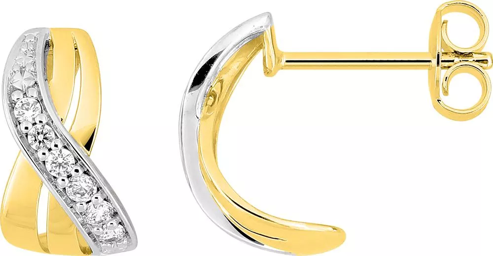 Boucles d'oreilles Demi-créoles Plaqué Or Aurianna Zirconium - Boucles d'oreilles en Plaqué or