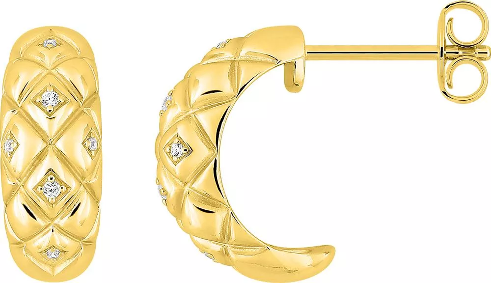 Boucles d'oreilles Demi-créoles Plaqué Or Amonita Zirconium - Boucles d'oreilles en Plaqué or - Bijoux en Vogue