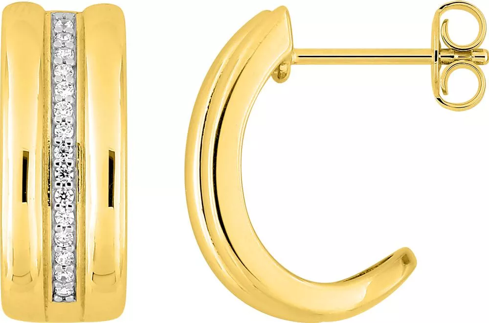 Boucles d'oreilles Demi-créoles Plaqué Or Anfale Zirconium - Boucles d'oreilles en Plaqué or - Bijoux en Vogue