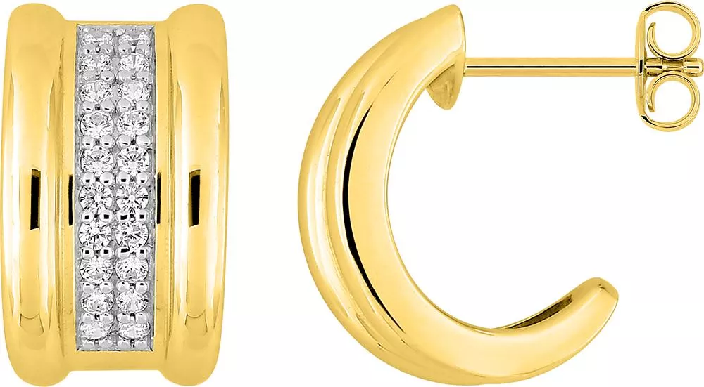 Boucles d'oreilles Demi-créoles Plaqué Or Bayardine Zirconium - Boucles d'oreilles en Plaqué or - Bijoux en Vogue