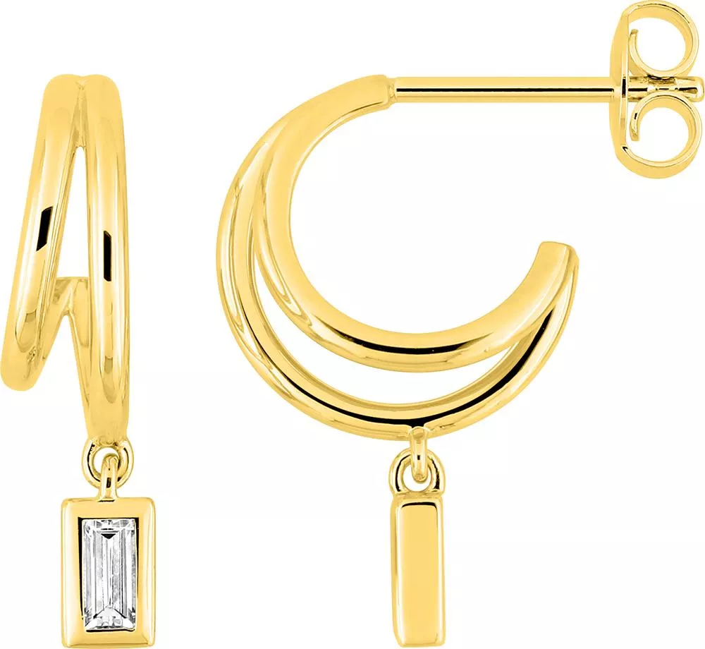 Boucles d'oreilles Demi-créoles Plaqué Or Adzire Zirconium - Boucles d'oreilles en Plaqué or - Bijoux en Vogue