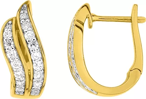 Boucles d'oreilles Demi-créoles Plaqué Or Gillepsie Zirconium - Boucles d'oreilles en Plaqué or