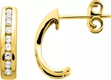 Boucles d'oreilles Demi-créoles Plaqué Or Balintne Zirconium - Boucles d'oreilles en Plaqué or