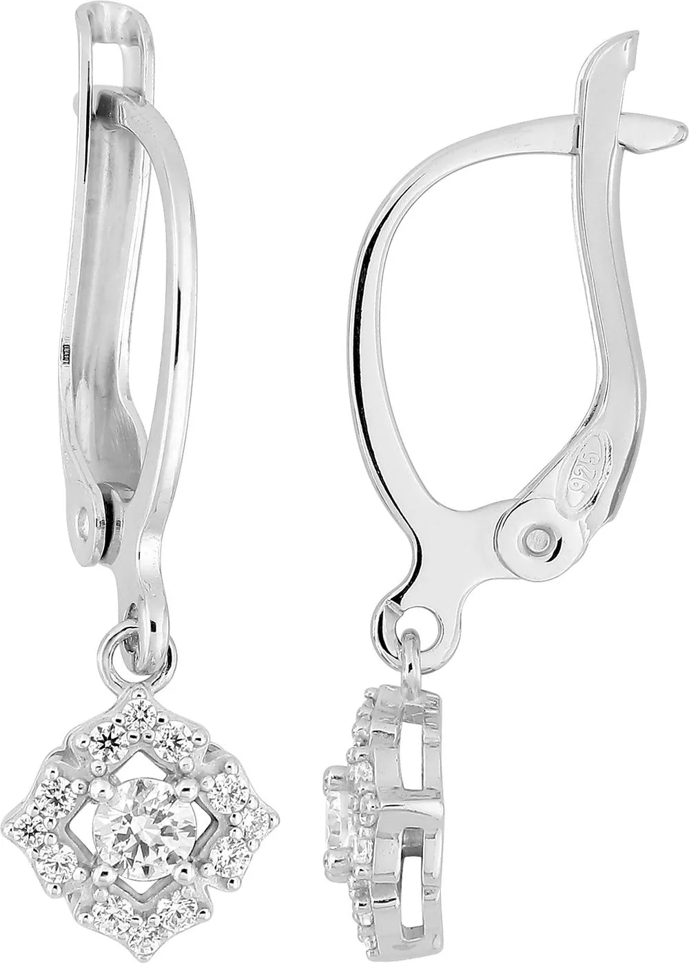 Boucles d'oreilles Dormeuses Argent Henkie Zirconium - Boucles d'oreilles en Argent 925 - Bijoux en Vogue