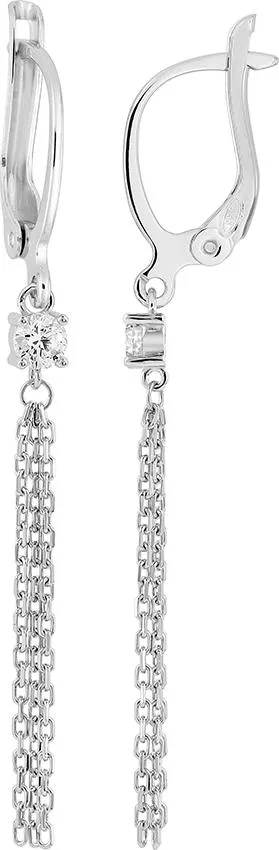 Boucles d'oreilles Dormeuses Argent Wilhelemine Zirconium - Boucles d'oreilles en Argent 925 - Bijoux en Vogue