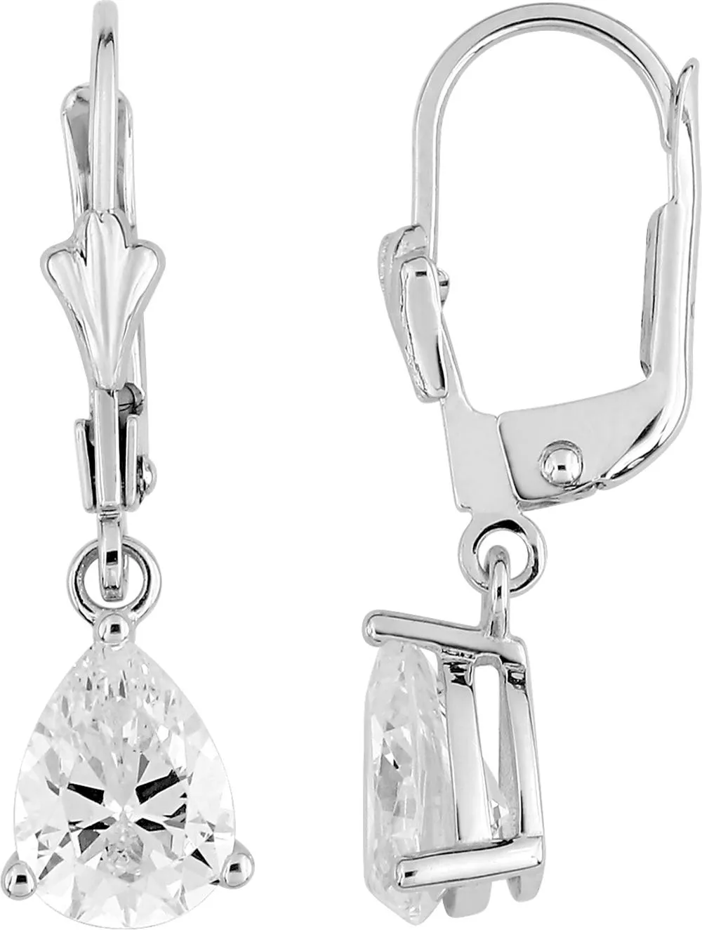 Boucles d'oreilles Dormeuses Or Blanc Sliana Zirconium - Boucles d'oreilles en Or 375 9k - Bijoux en Vogue