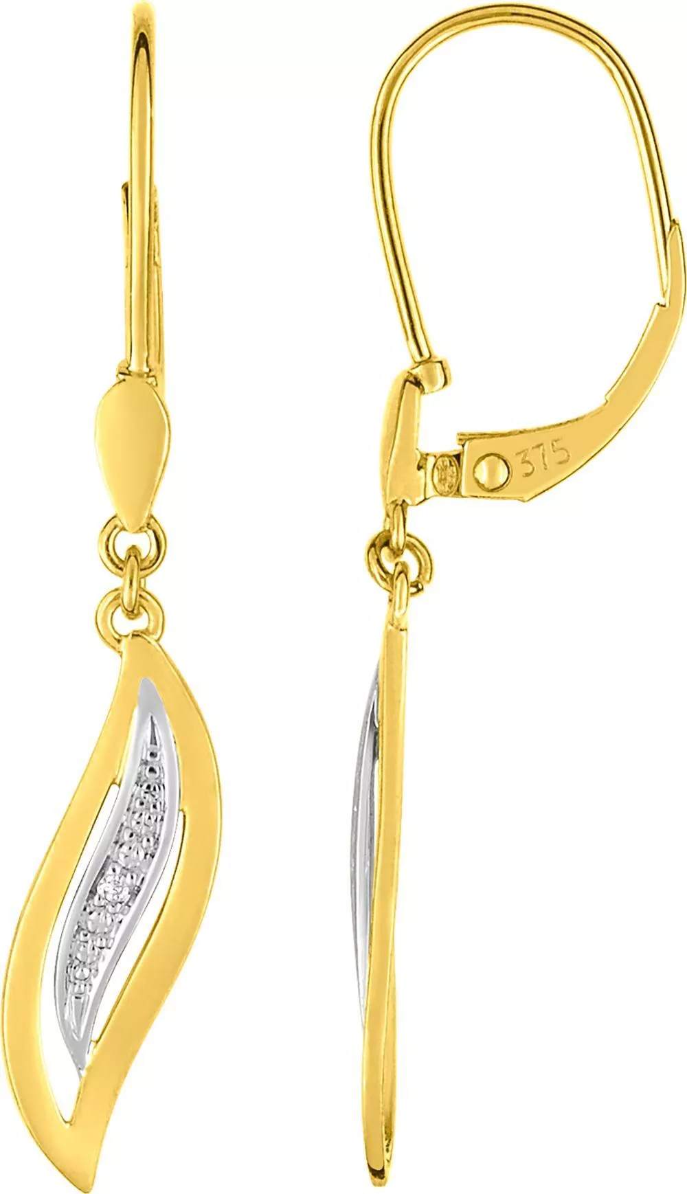 Boucles d'oreilles Dormeuses Or Diamant - Boucles d'oreilles en Or 375 9k - Bijoux en Vogue