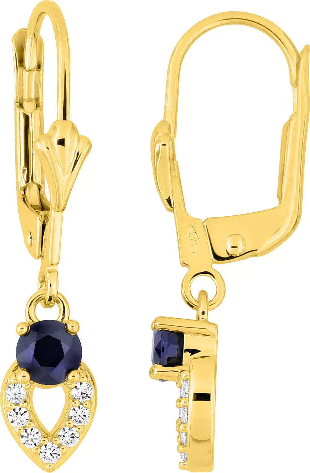 Boucles d'oreilles Dormeuses Or Anastassova Zirconium Saphir - Boucles d'oreilles en Or 375 9k - Bijoux en Vogue