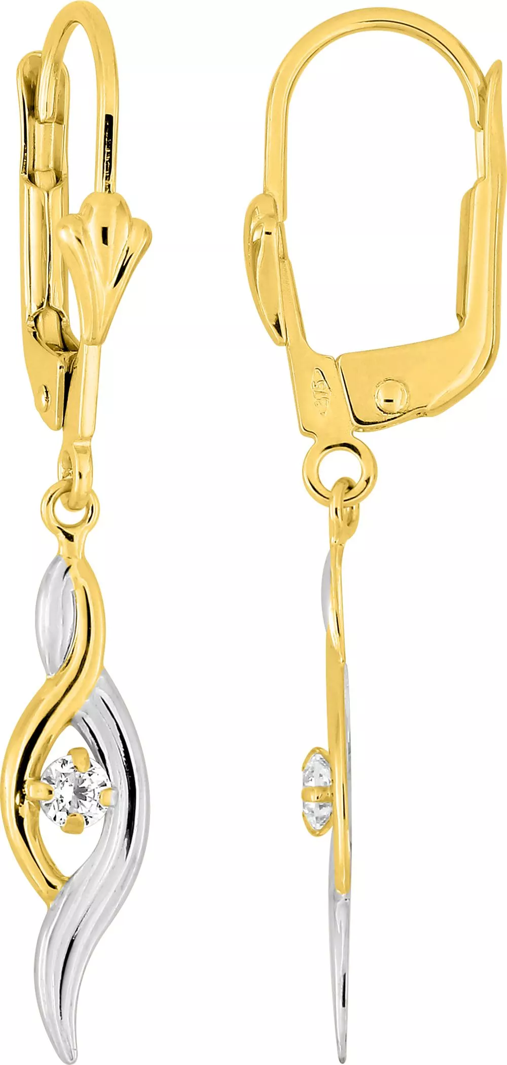 Boucles d'oreilles Dormeuses Or Emillie Zirconium - Boucles d'oreilles en Or 375 9k - Bijoux en Vogue