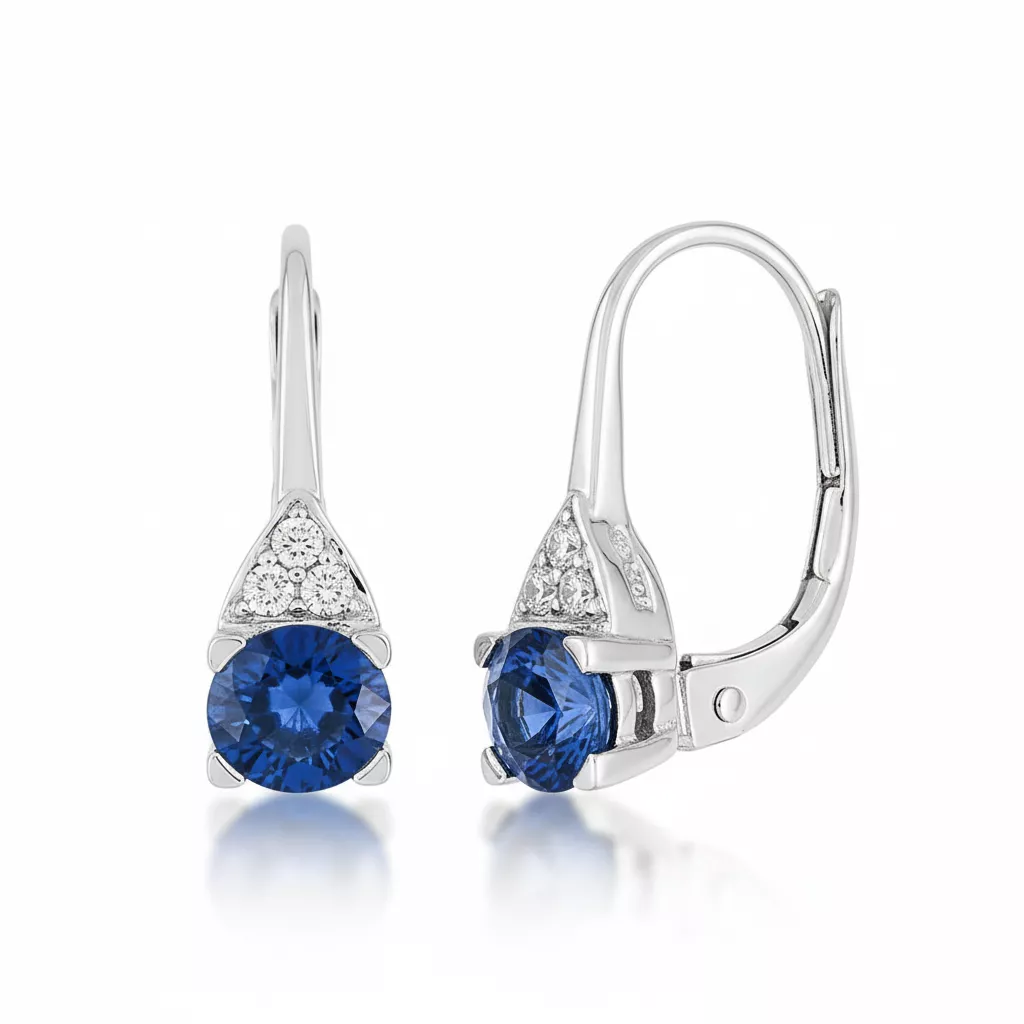 Boucles d'oreilles Dormeuses Or Blanc Diamant - Boucles d'oreilles en Or 750 18k - Bijoux en Vogue