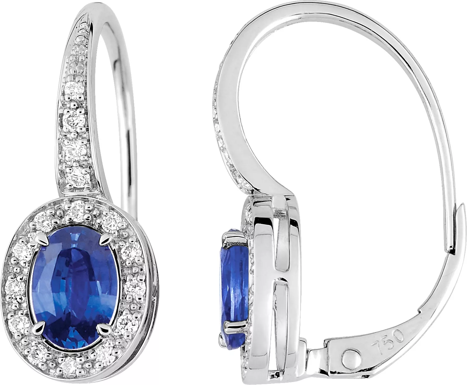 Boucles d'oreilles Dormeuses Or Blanc Tijana Diamant - Boucles d'oreilles en Or 750 18k - Bijoux en Vogue