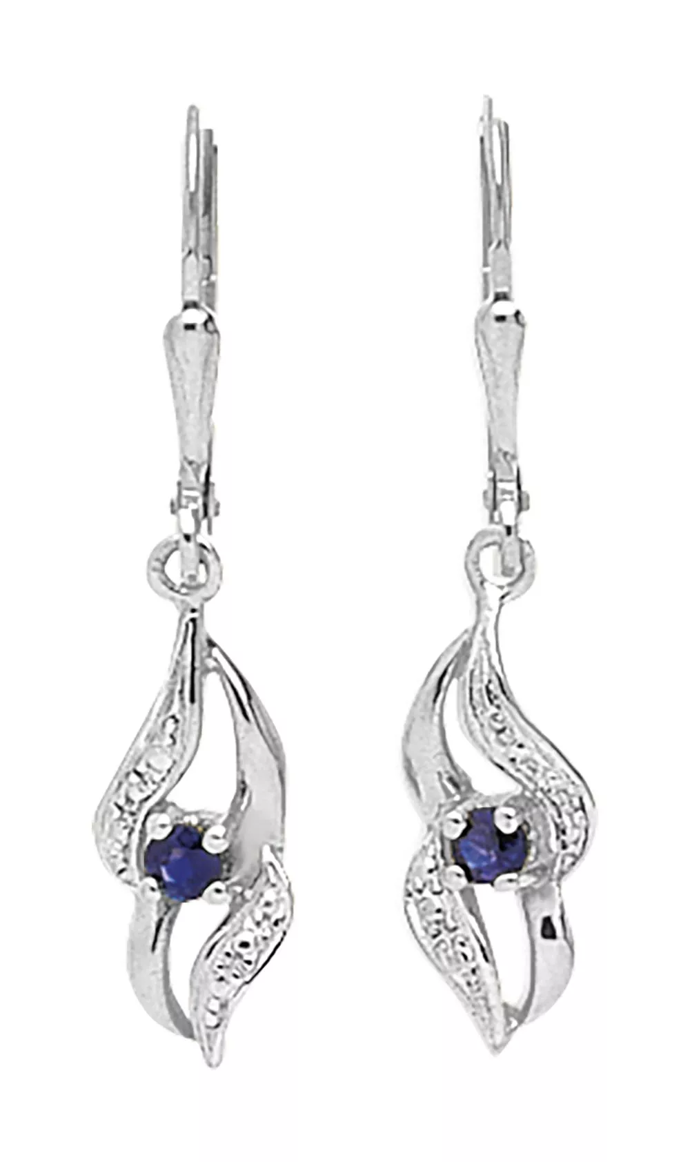 Boucles d'oreilles Dormeuses Or Blanc Najila Saphir - Boucles d'oreilles en Or 750 18k - Bijoux en Vogue