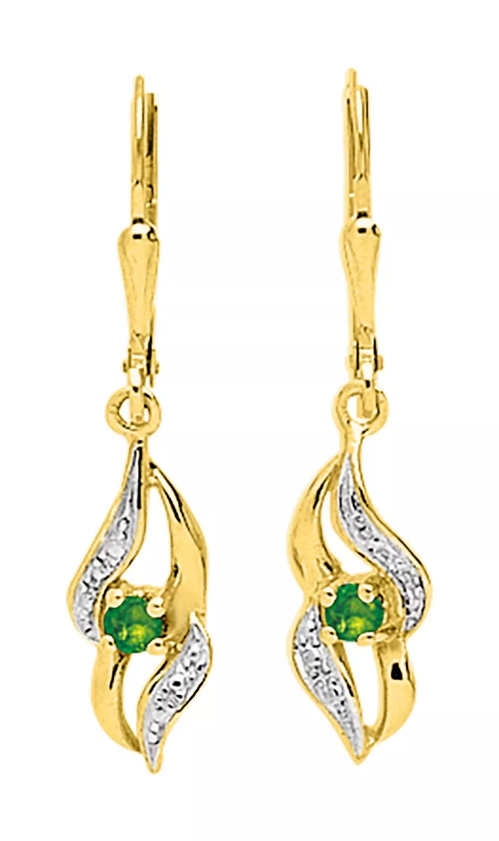 Boucles d'oreilles Dormeuses Or Ryane Emeraude - Boucles d'oreilles en Or 750 18k - Bijoux en Vogue