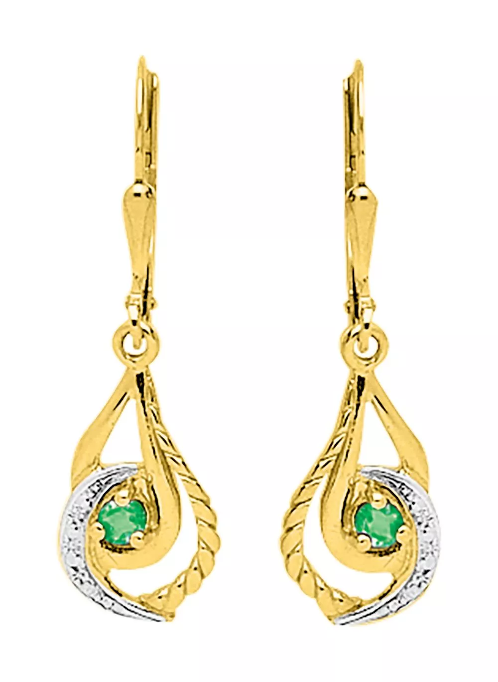 Boucles d'oreilles Dormeuses Or Chalma Emeraude - Boucles d'oreilles en Or 750 18k - Bijoux en Vogue