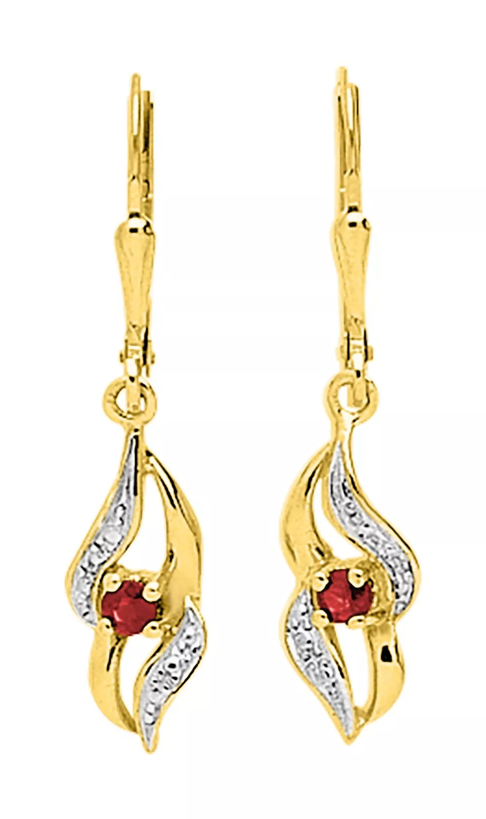 Boucles d'oreilles Dormeuses Or Javorka Rubis - Boucles d'oreilles en Or 750 18k - Bijoux en Vogue