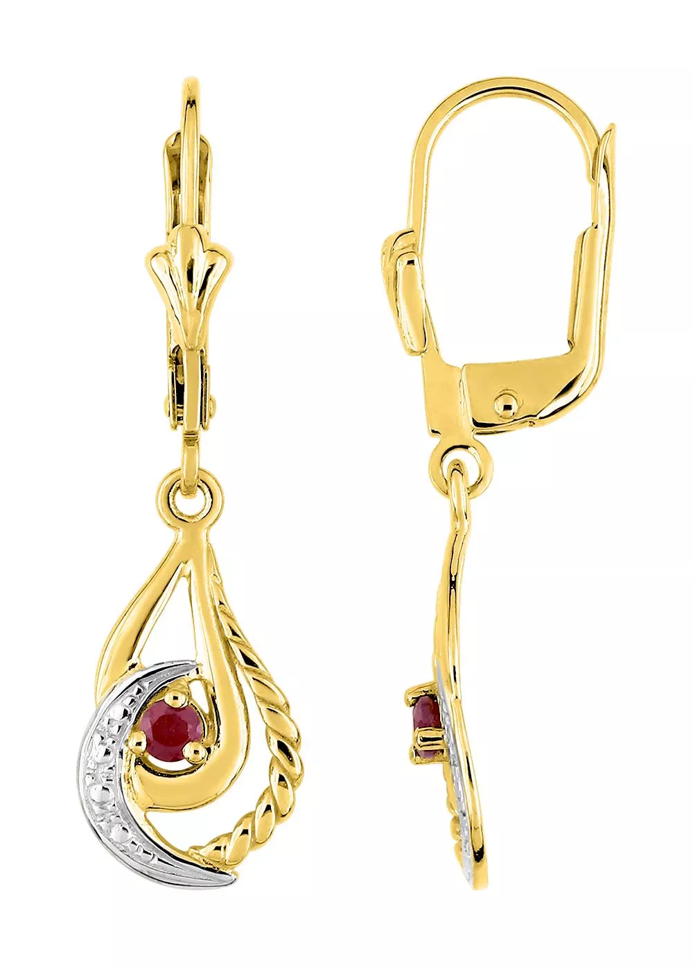 Boucles d'oreilles Dormeuses Or Beguerie Rubis - Boucles d'oreilles en Or 750 18k - Bijoux en Vogue