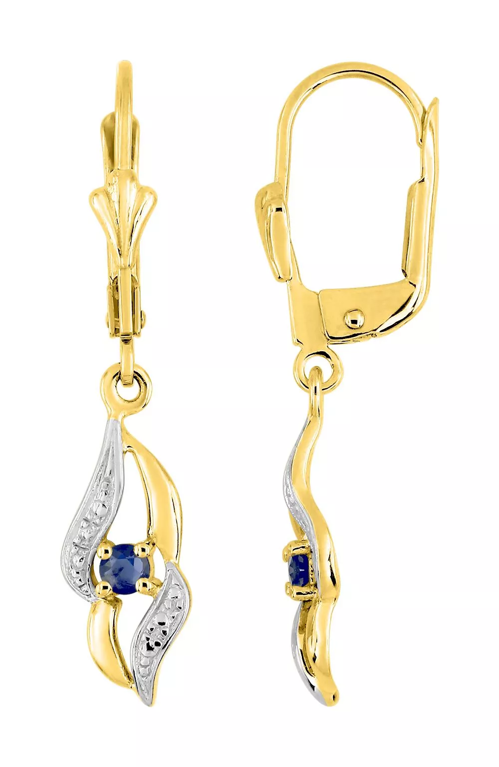 Boucles d'oreilles Dormeuses Or Cirinne Saphir - Boucles d'oreilles en Or 750 18k - Bijoux en Vogue