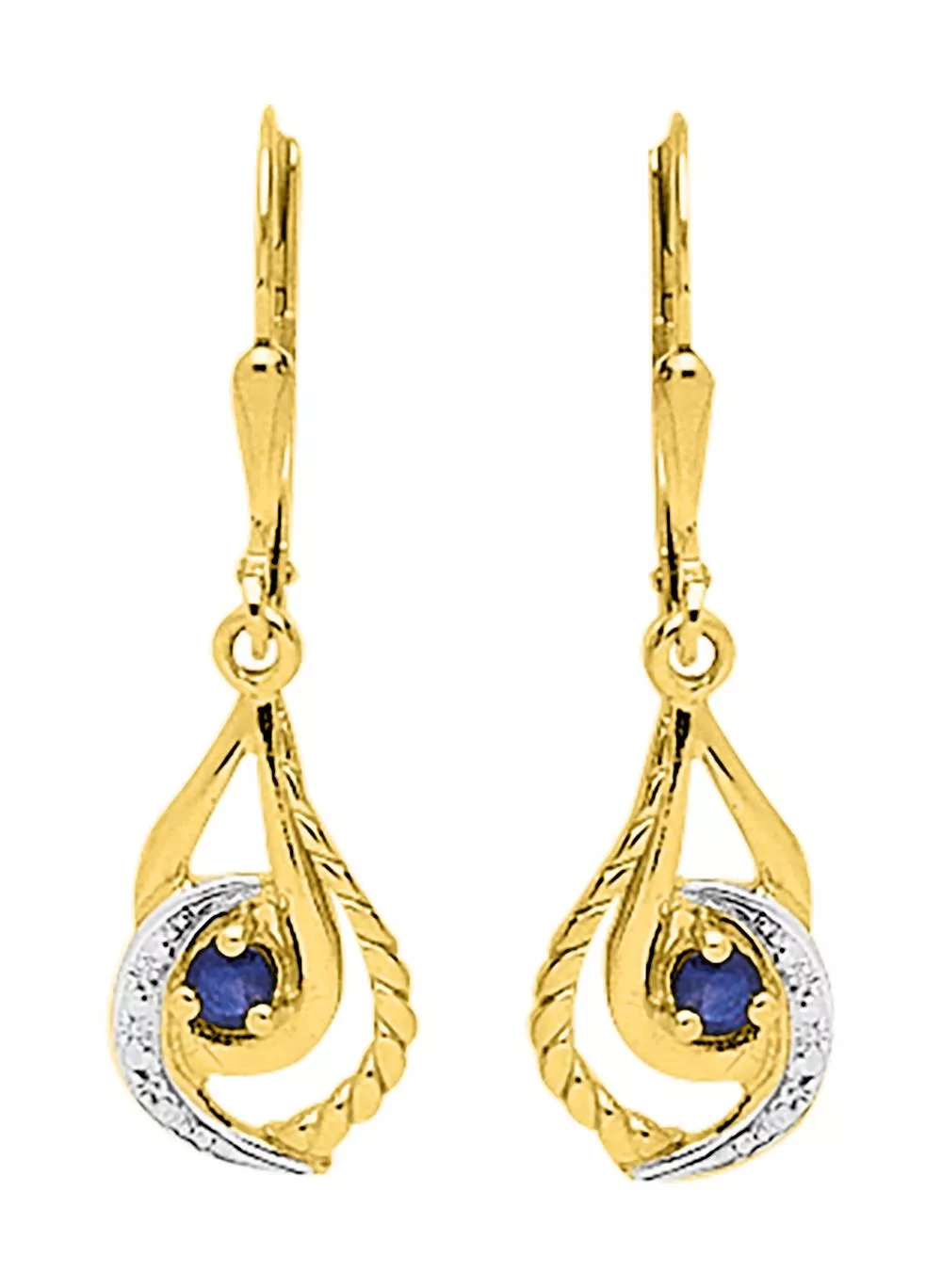 Boucles d'oreilles Dormeuses Or Delilda Saphir - Boucles d'oreilles en Or 750 18k - Bijoux en Vogue