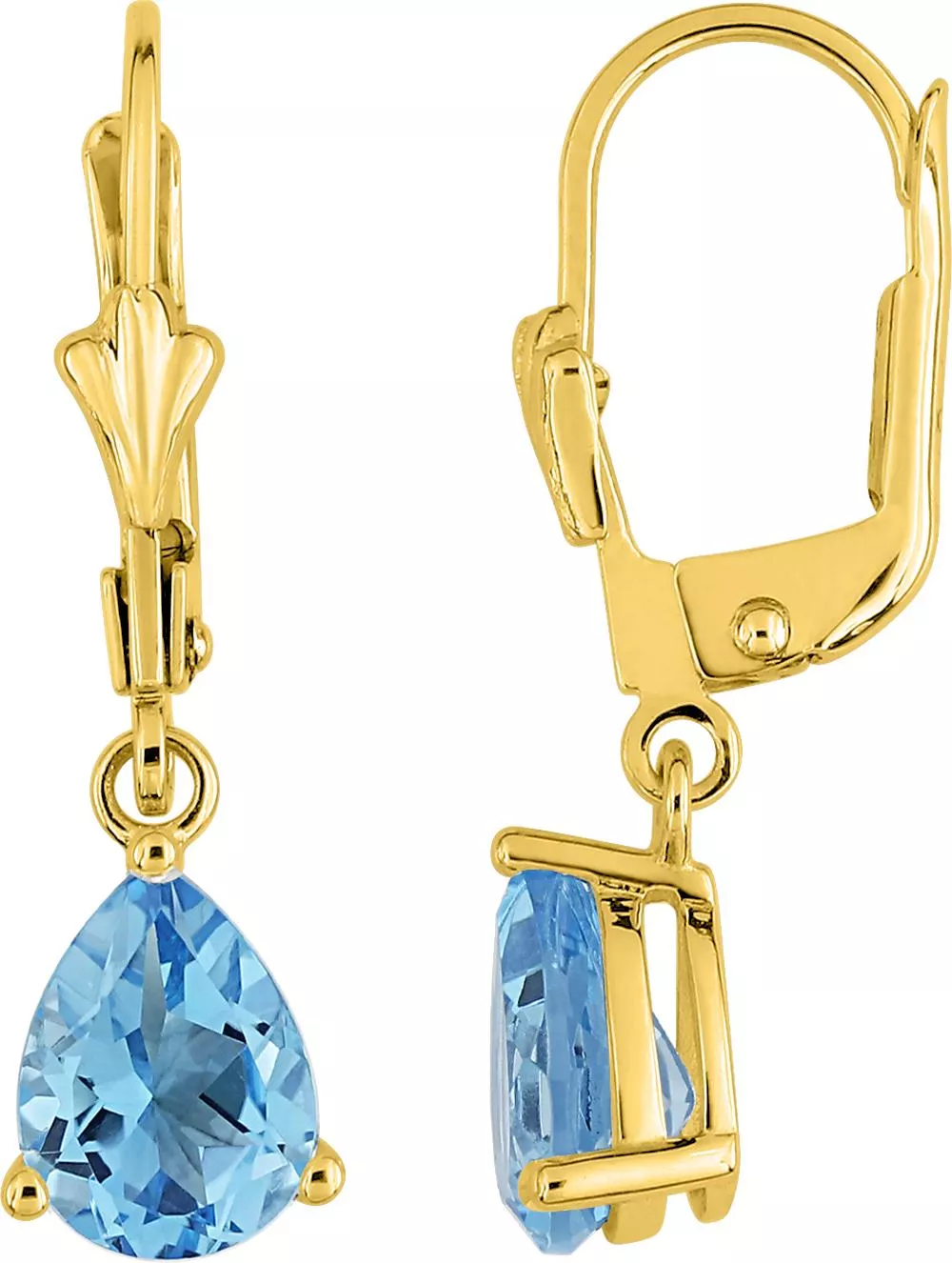 Boucles d'oreilles Dormeuses Or Farija bleu Topaze - Boucles d'oreilles en Or 750 18k - Bijoux en Vogue