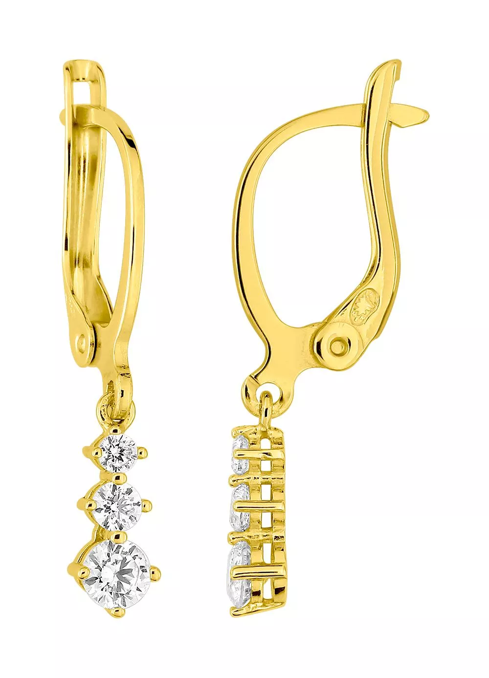 Boucles d'oreilles Dormeuses Plaqué Or Manga Zirconium - Boucles d'oreilles en Plaqué or - Bijoux en Vogue