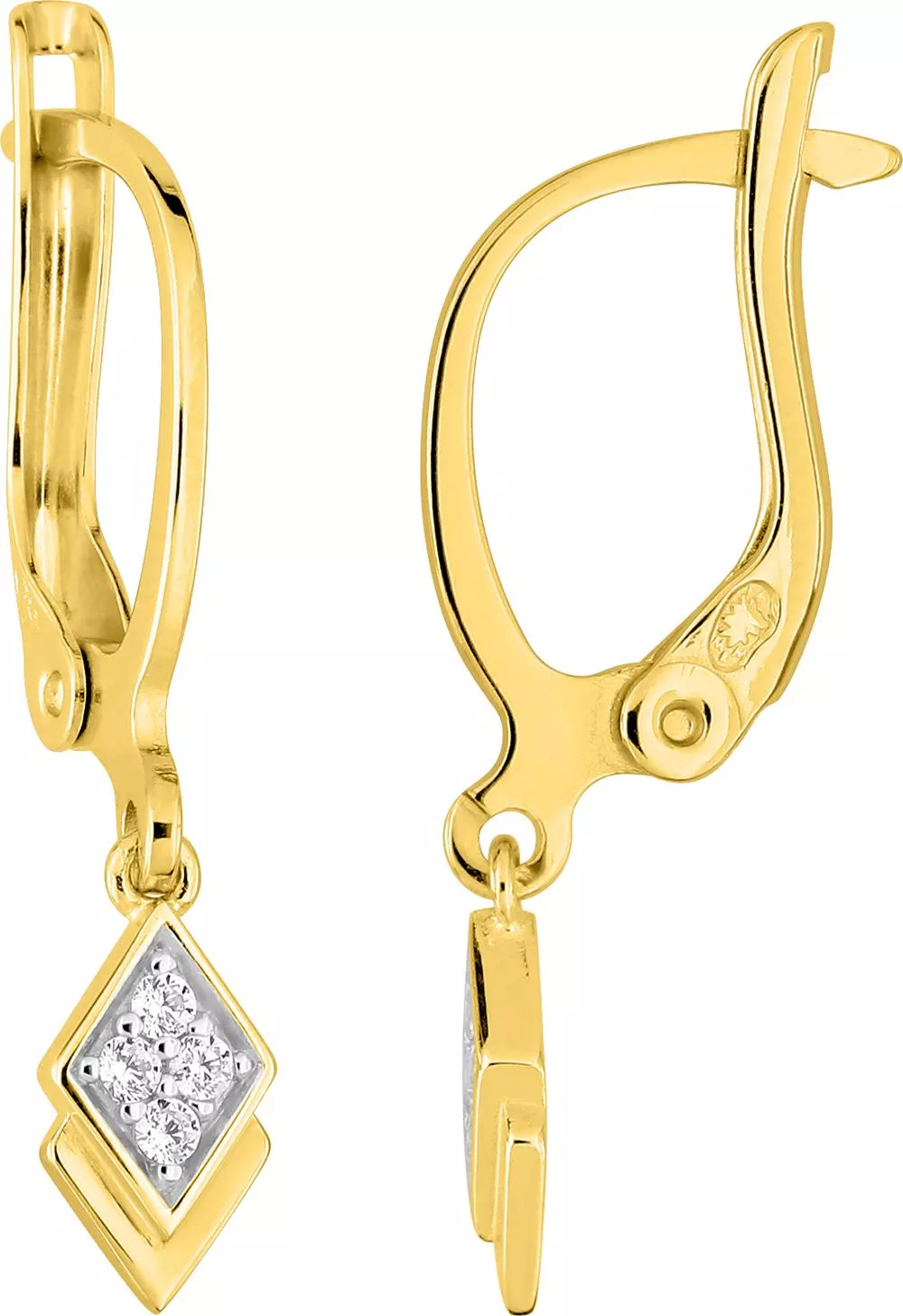 Boucles d'oreilles Dormeuses Plaqué Or Devise Zirconium - Boucles d'oreilles en Plaqué or - Bijoux en Vogue