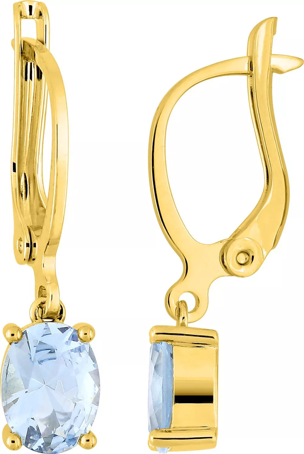Boucles d'oreilles Dormeuses Plaqué Or Amyna Zirconium Bleu - Boucles d'oreilles en Plaqué or - Bijoux en Vogue