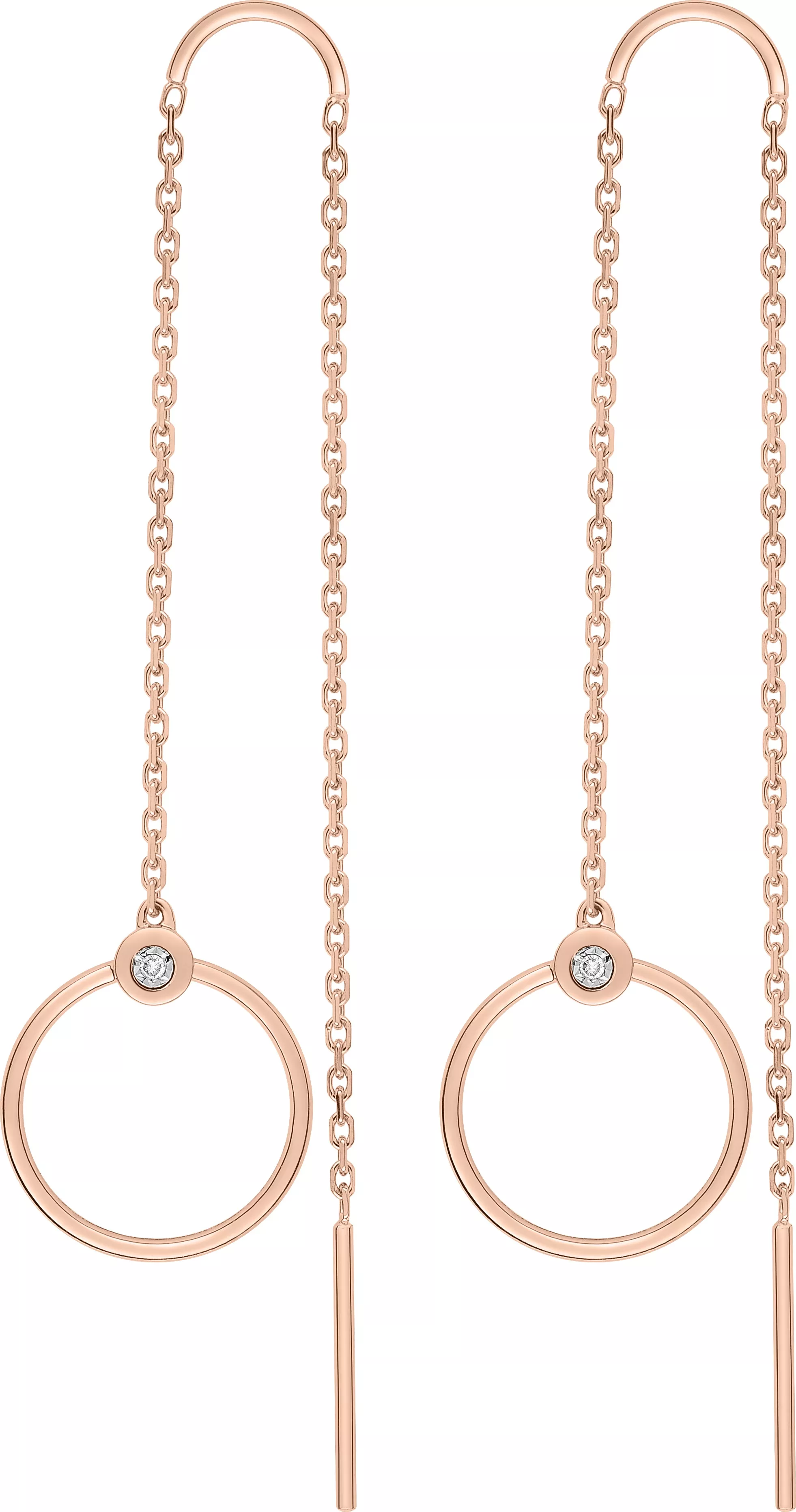 Boucles d'oreilles Or Rose et Blanc Tonya Diamant - Boucles d'oreilles en Or 750 18k