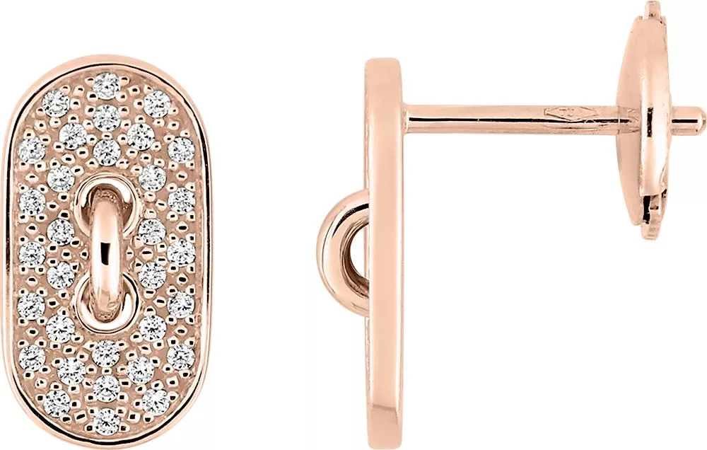 Boucles d'oreilles Or Rose Nahia Diamant - Boucles d'oreilles en Or 750 18k