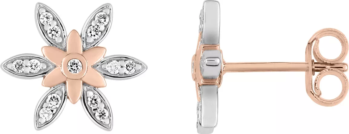 Boucles d'oreilles Or Rose Ewina Diamant - Boucles d'oreilles en Or 750 18k
