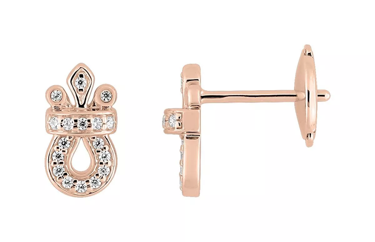Boucles d'oreilles Or Rose Lovaina Diamant - Boucles d'oreilles en Or 750 18k