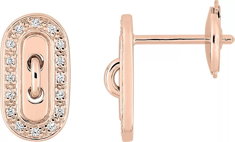 Boucles d'oreilles Or Rose Azelma Diamant - Boucles d'oreilles en Or 750 18k