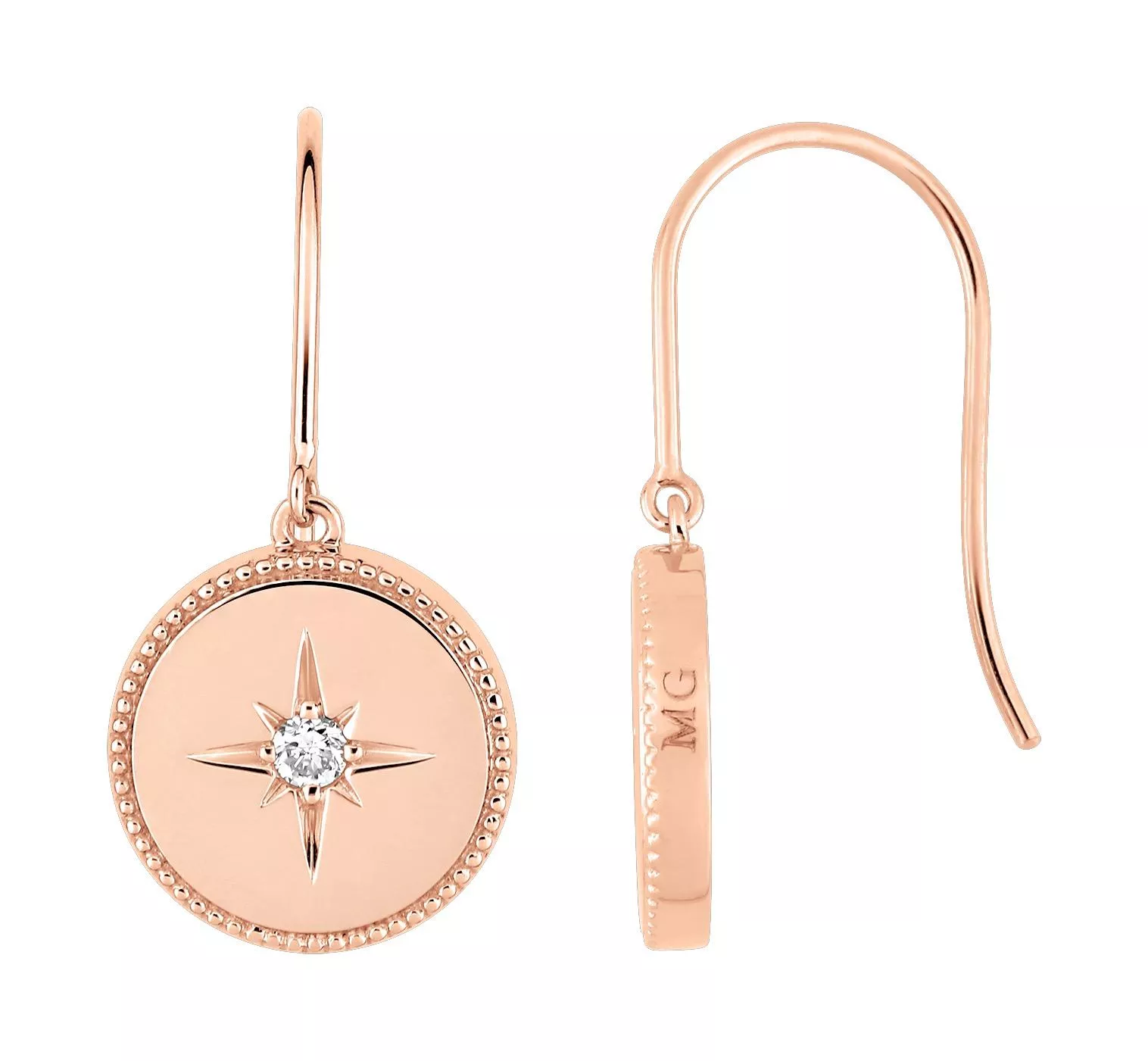Boucles d'oreilles Or Rose Chabia Diamant - Boucles d'oreilles en Or 750 18k