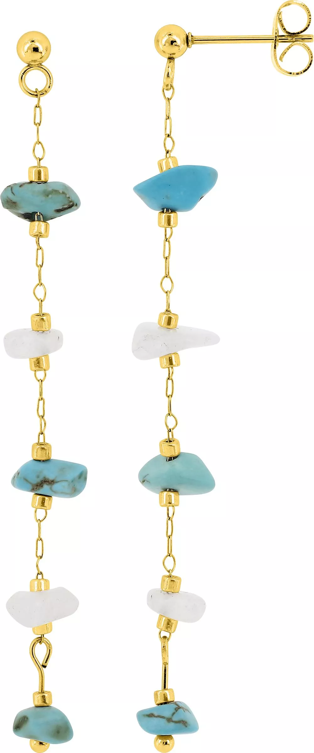 Boucles d'oreilles Pendantes Acier Doré Darshanee Agate - Boucles d'oreilles en Acier - Bijoux en Vogue