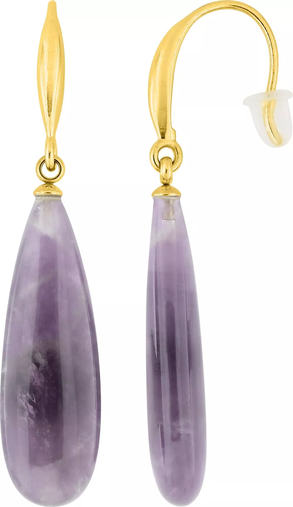 Boucles d'oreilles Pendantes Acier Doré Swillia Améthyste - Boucles d'oreilles en Acier - Bijoux en Vogue