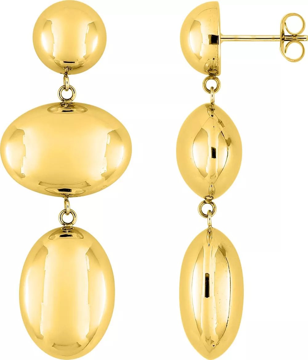 Boucles d'oreilles Pendantes Acier Doré Casetta - Boucles d'oreilles en Acier - Bijoux en Vogue