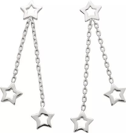 Boucles d'oreilles Pendantes Argent Besiana Étoile - Boucles d'oreilles en Argent 925 - Bijoux en Vogue