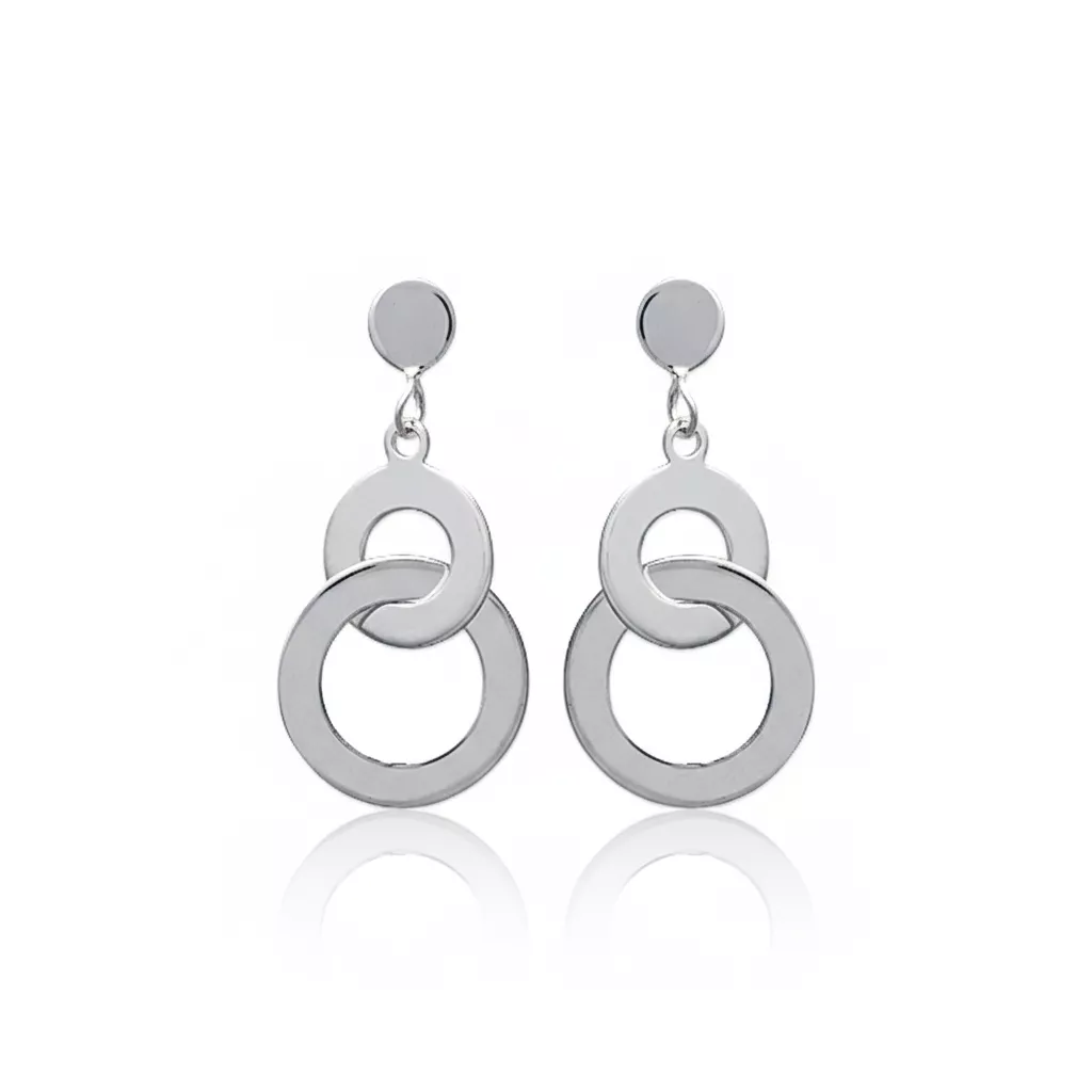 Boucles d'oreilles Pendantes Argent Meita Multi anneaux - Boucles d'oreilles en Argent 925