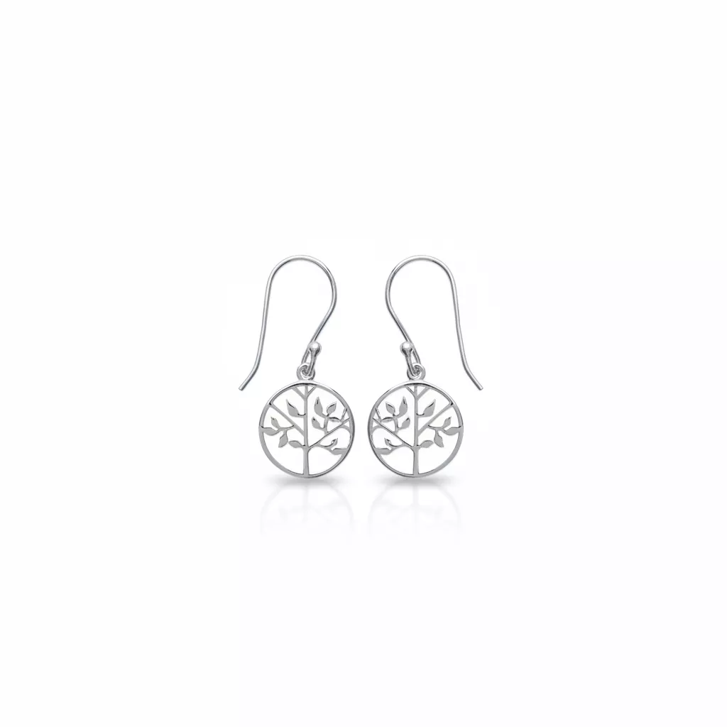 Boucles d'oreilles Pendantes Argent Arbre de Vie - Boucles d'oreilles en Argent 925 - Bijoux en Vogue