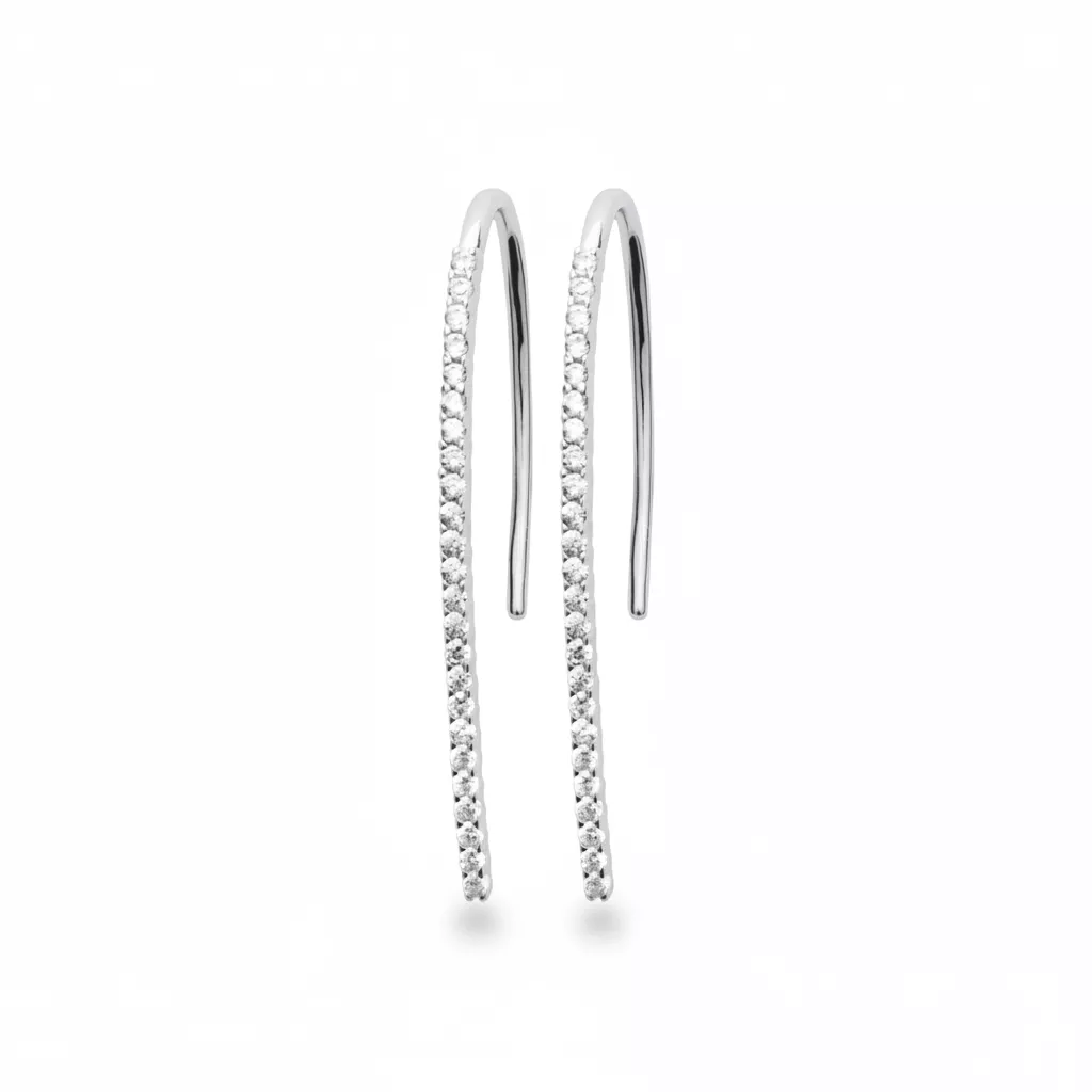 Boucles d'oreilles Pendantes Argent Dommine Zirconium Joaillerie - Boucles d'oreilles en Argent 925