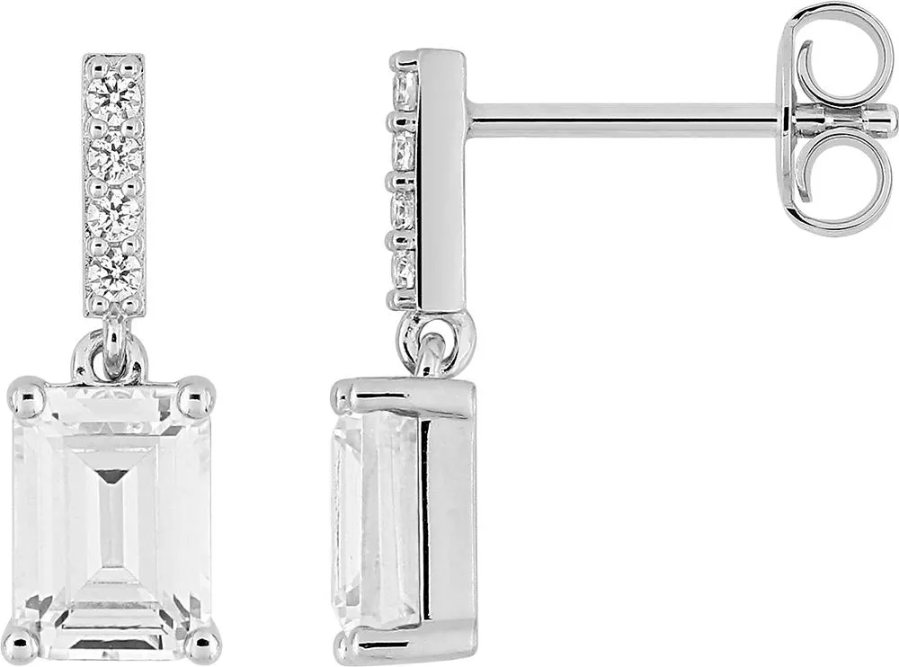 Boucles d'oreilles Pendantes Argent Soukeiyna Zirconium - Boucles d'oreilles en Argent 925