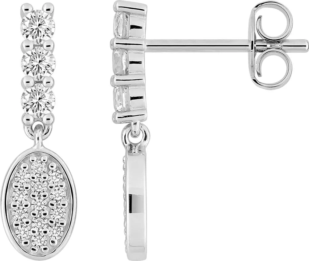 Boucles d'oreilles Pendantes Argent Cazilie Zirconium - Boucles d'oreilles en Argent 925