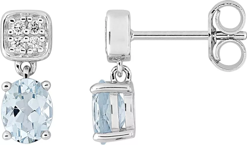 Boucles d'oreilles Pendantes Or Blanc Rindramalala Diamant - Boucles d'oreilles en Or 375 9k