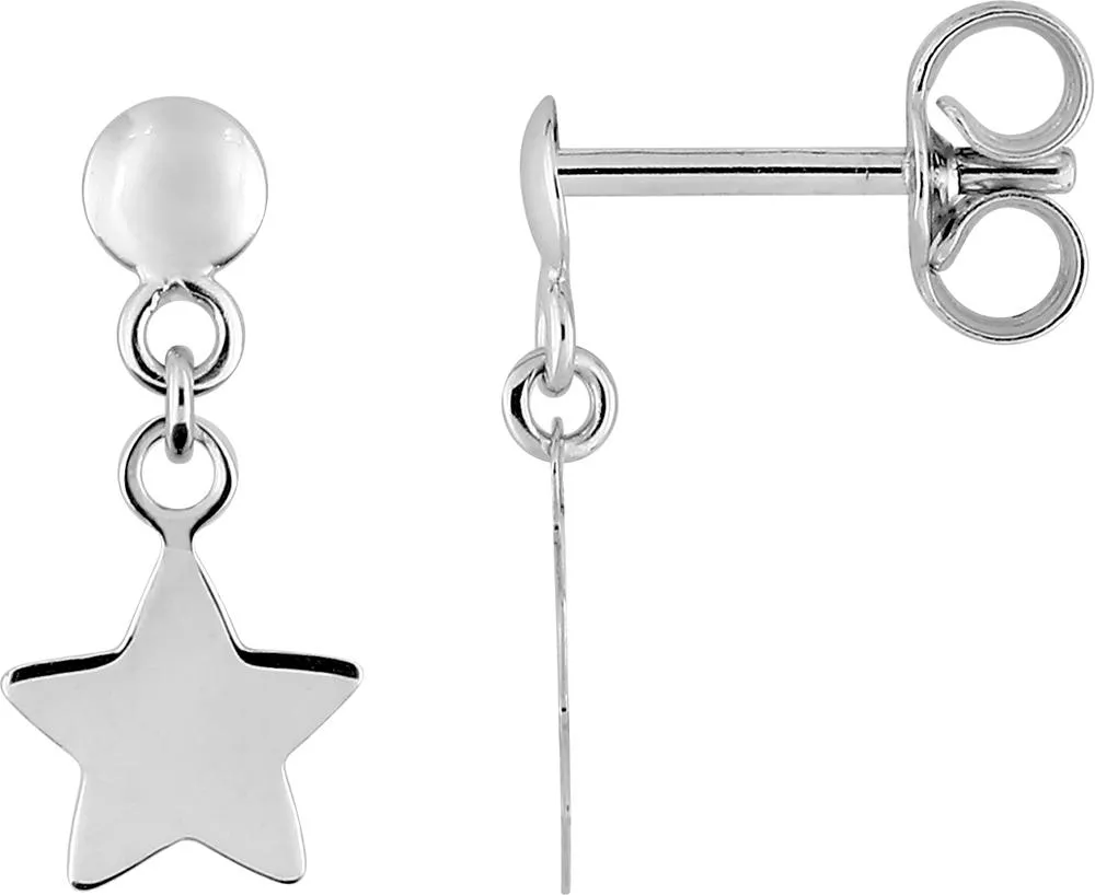 Boucles d'oreilles Pendantes Or Blanc Laetticia Étoile - Boucles d'oreilles en Or 375 9k - Bijoux en Vogue
