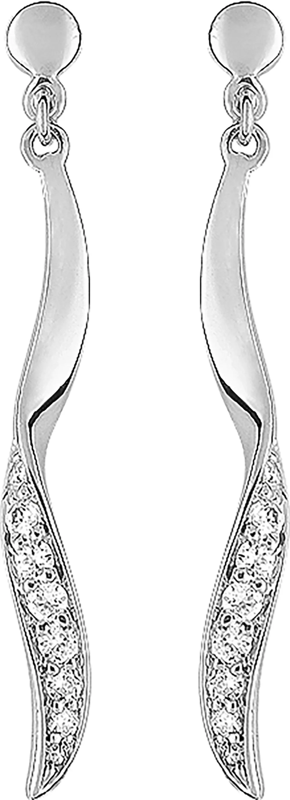 Boucles d'oreilles Pendantes Or Blanc Avishag Zirconium - Boucles d'oreilles en Or 375 9k - Bijoux en Vogue