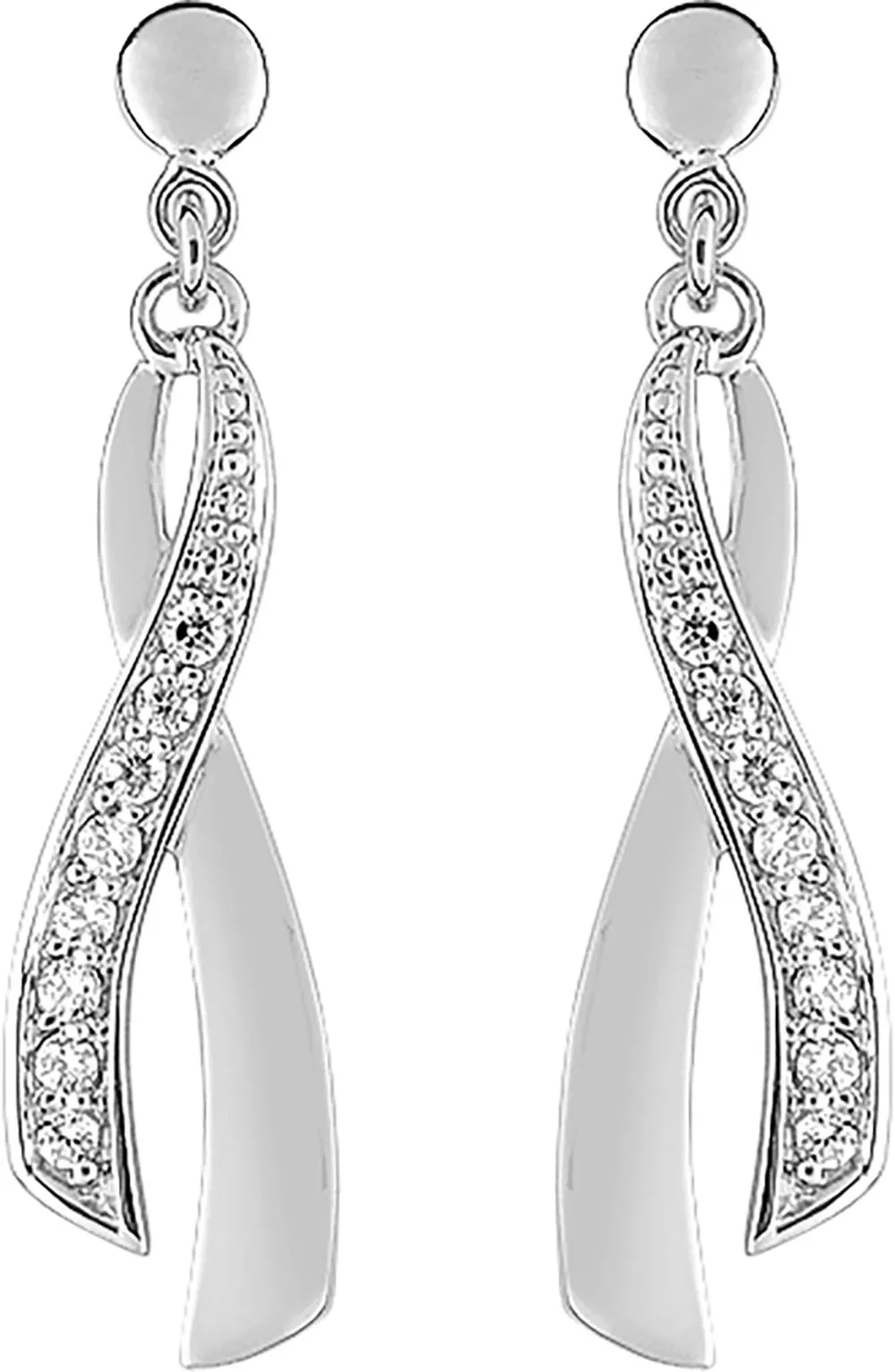 Boucles d'oreilles Pendantes Or Blanc Anserine Zirconium - Boucles d'oreilles en Or 375 9k - Bijoux en Vogue