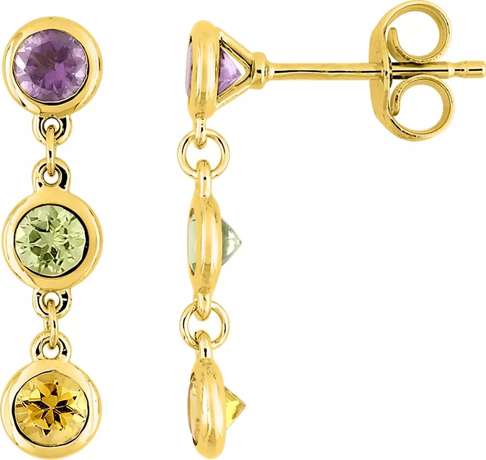 Boucles d'oreilles Pendantes Or Khantha Améthyste - Boucles d'oreilles en Or 375 9k - Bijoux en Vogue