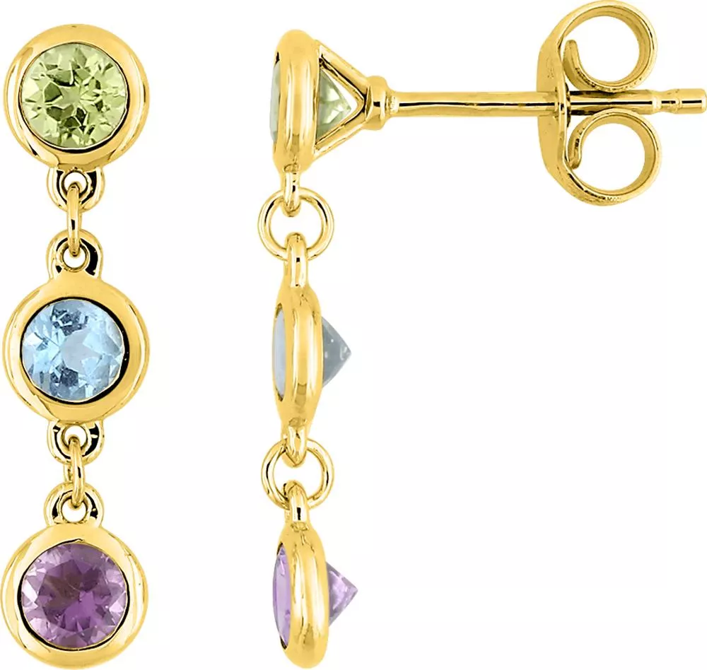 Boucles d'oreilles Pendantes Or Medhanyie bleu Améthyste - Boucles d'oreilles en Or 375 9k - Bijoux en Vogue