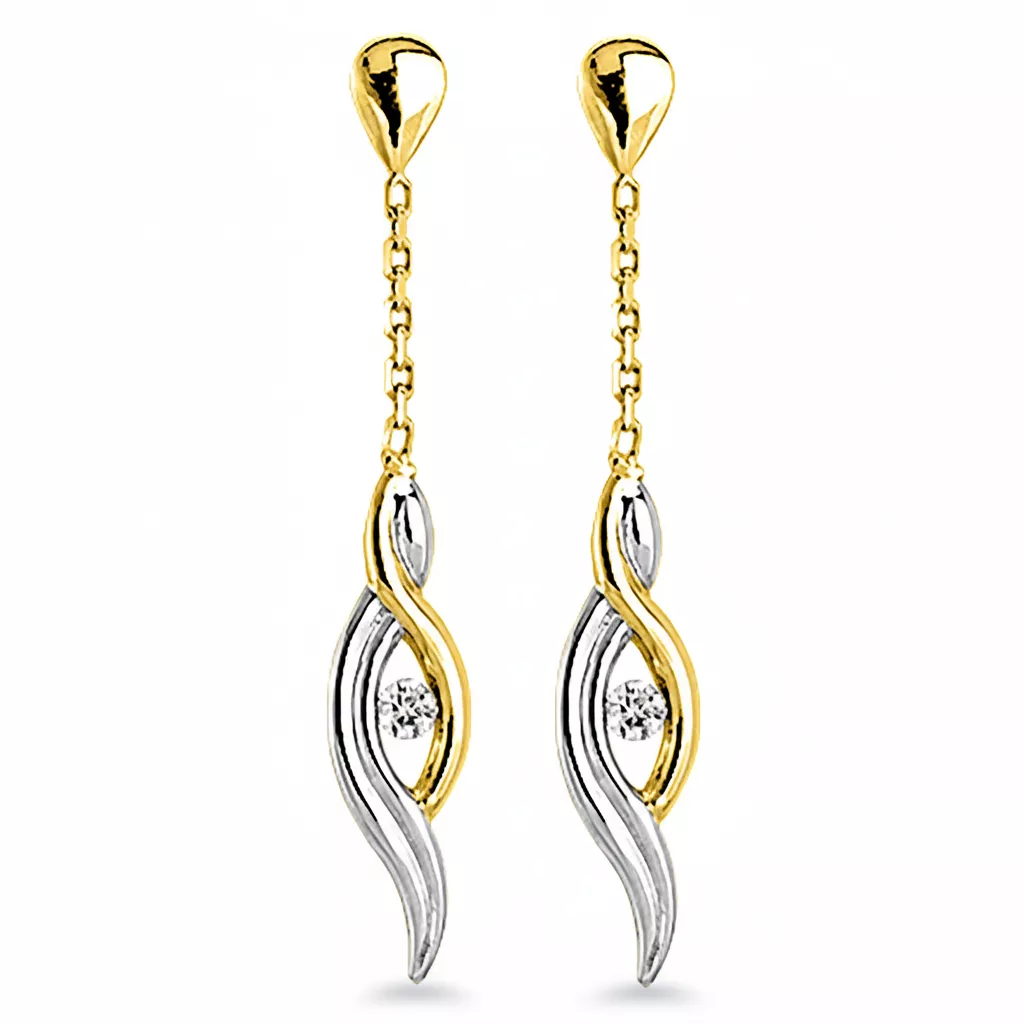 Boucles d'oreilles Pendantes Or Vicanta Diamant - Boucles d'oreilles en Or 375 9k